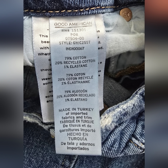 Good American Good Icon High Rise Straight Leg Cropped Denim Women's 10 / 30 - Picture 6 of 10